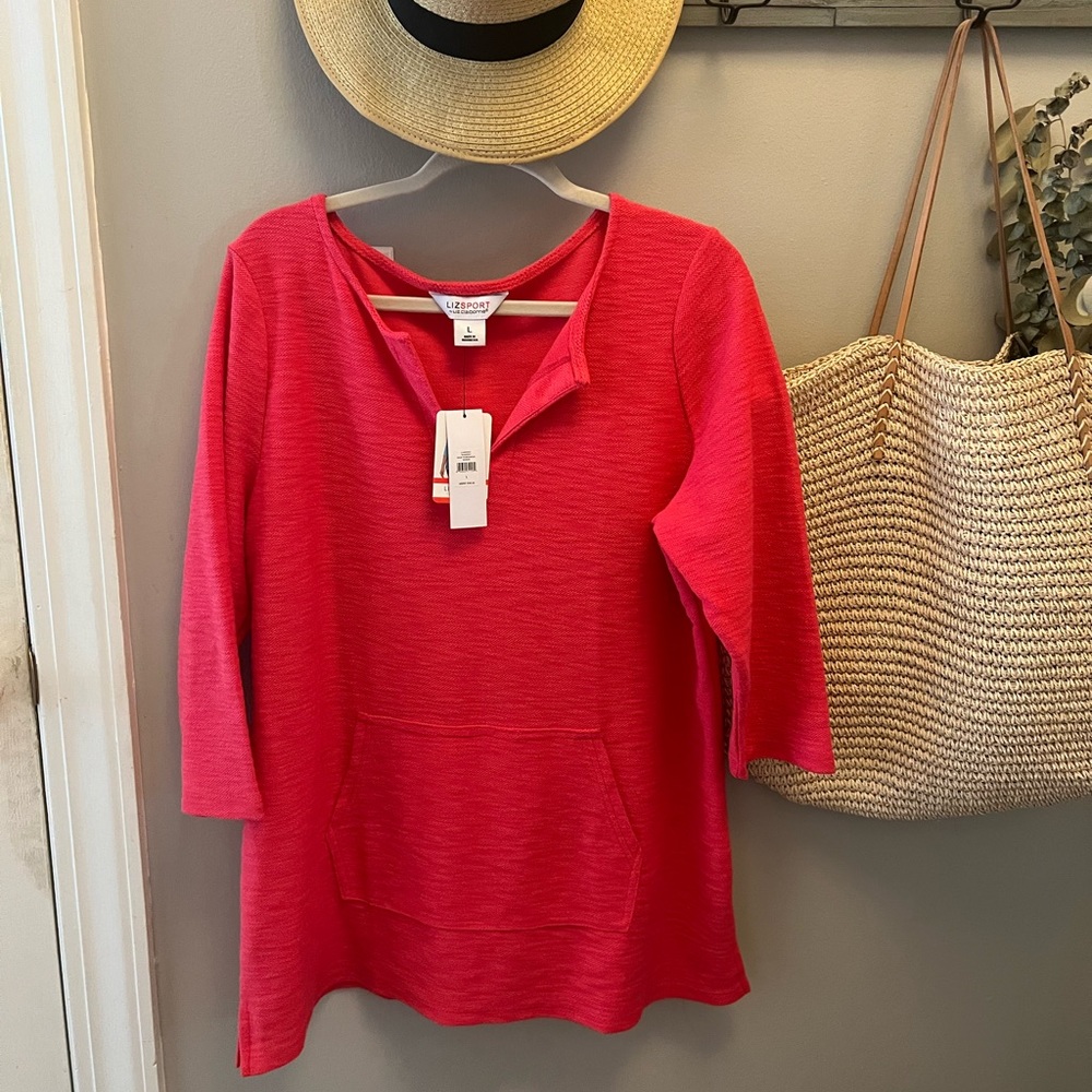 Liz Sport Top Large NWT Teaberry